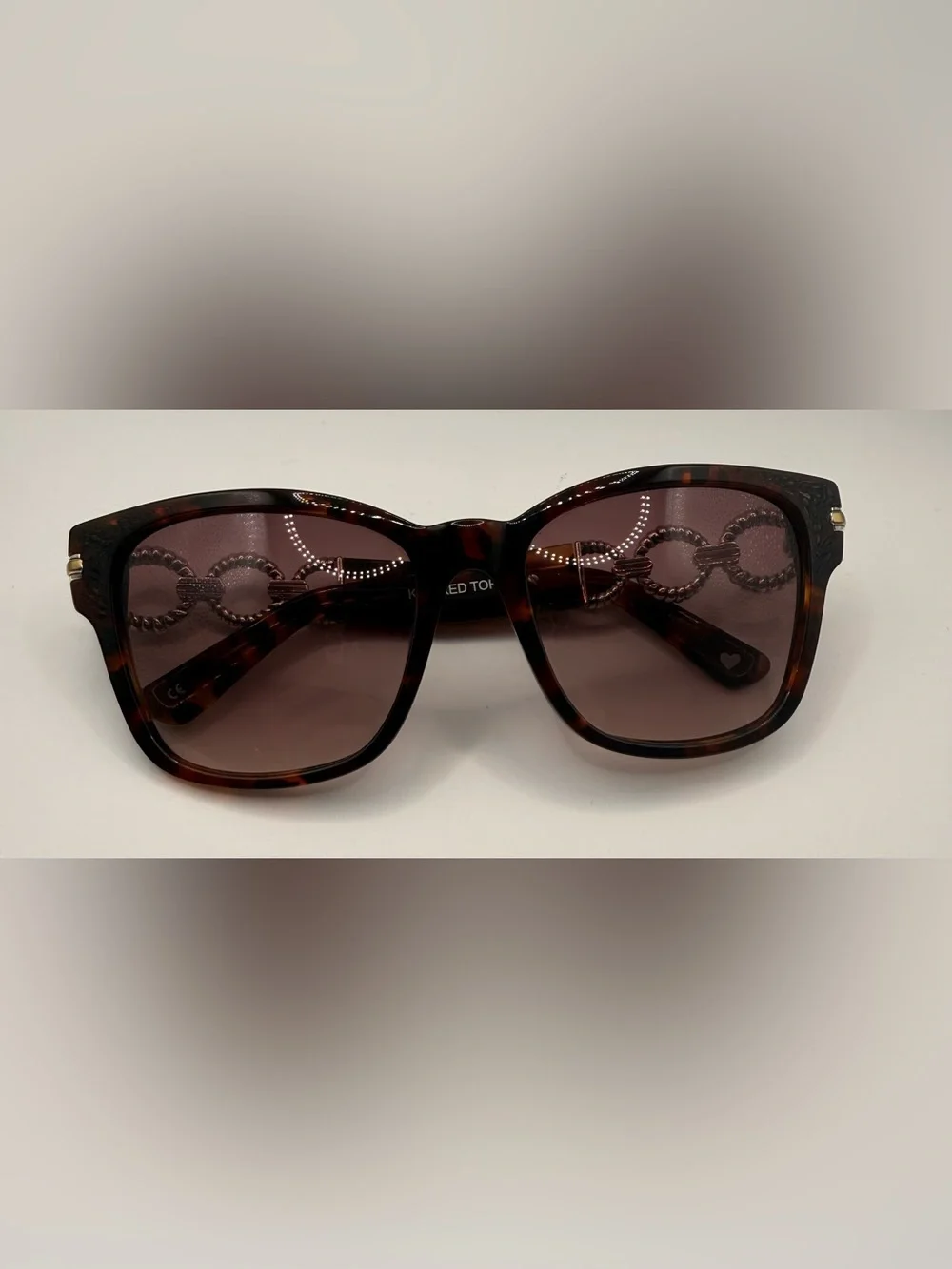 Brighton Kindred Tort Tortoise Chain Link Sunglasses w/ Brighton Case - Picture 7 of 8